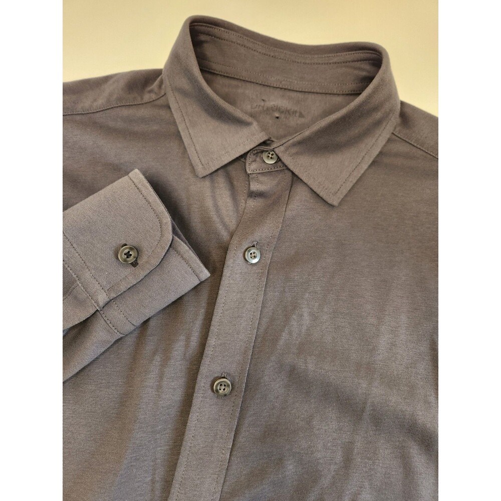 UNTUCKit Shirt Men's M Gray Long Sleeve Button Up Slim Fit Stretch‎ Huber